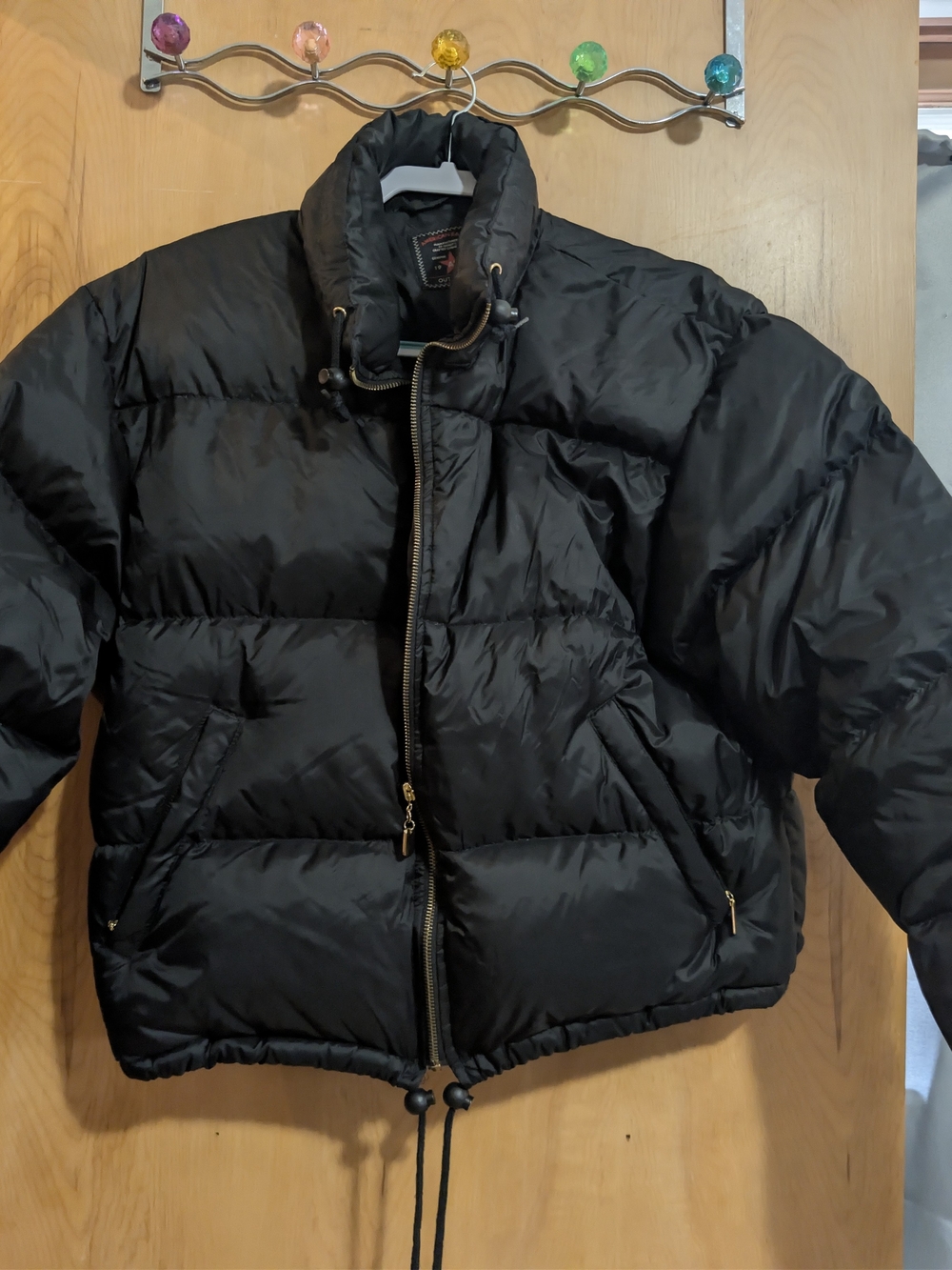 Vintage Unisex 90s/Y2K American Eagle Goose Down Puffer Jacket - Black (Size M)